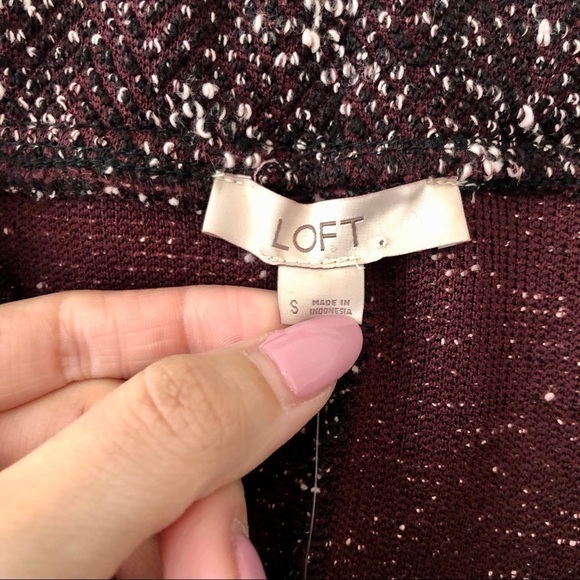 Loft NWT Maroon Flecked Knit Jogger Skirt - Picture 5 of 8